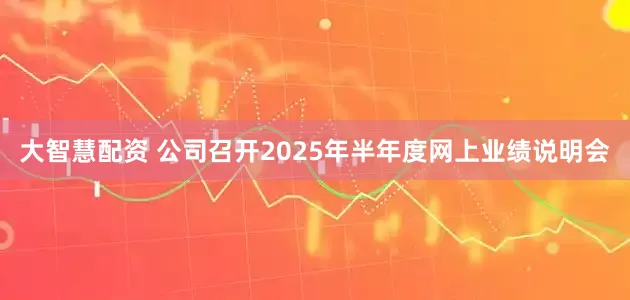 大智慧配资 公司召开2025年半年度网上业绩说明会